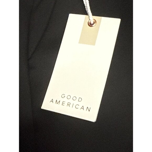 NWT Good American Women's Pants Scuba Knit Black Trouser Zip Pockets Size 16 - Picture 13 of 13